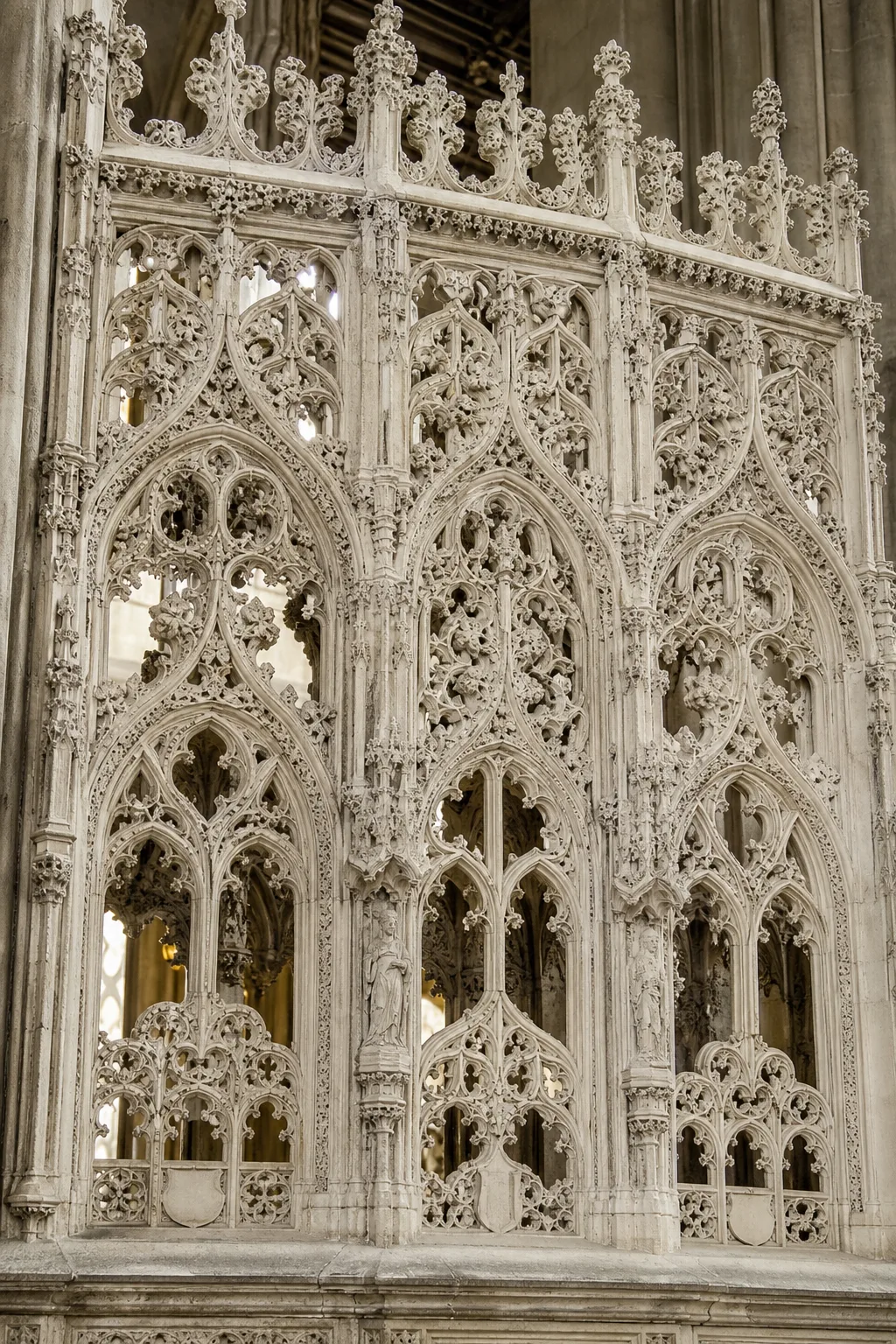 Concept visualisation of a pierced Gothic tracery screen.